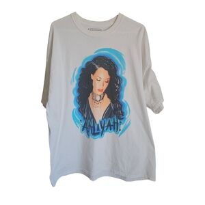 White Aaliyah Graphic T Shirt XL